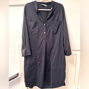 Vince 2 pocket band collar midi dress